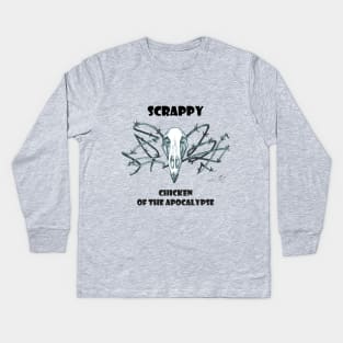 Scrappy, Chicken of the Apocalypse Kids Long Sleeve T-Shirt